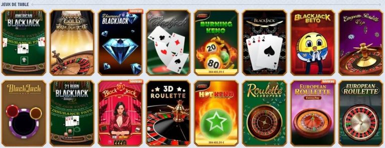 Romibet Casino jeux table