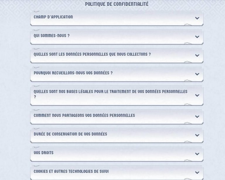 Romibet Casino politique confidentialite